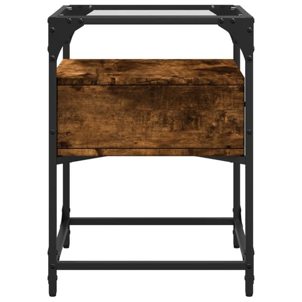 vidaXL Nattbord røkt eik 40x40x55 cm konstruert tre