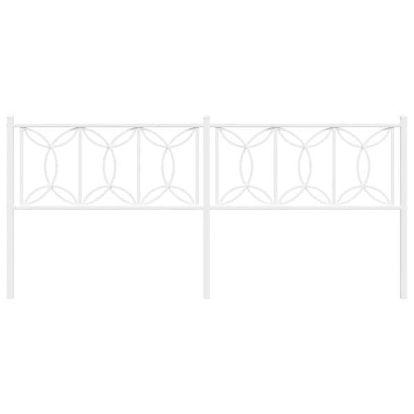 vidaXL Utskiftbar sengegavl i metall hvit 193 cm
