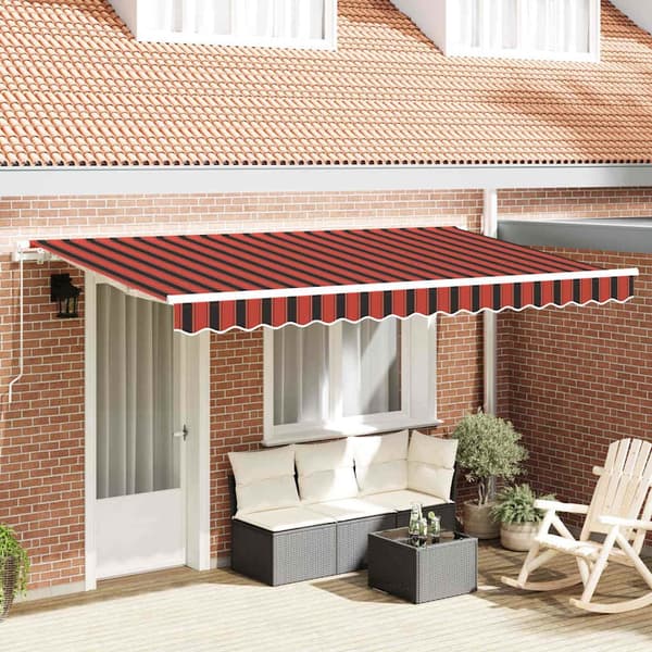 vidaXL Utfällbar markis Orange 350 x 200 cm tyg