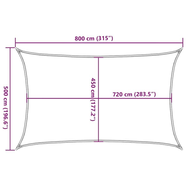 vidaXL Solsegel 160 g/m² rektangulär blå 5x8 m HDPE