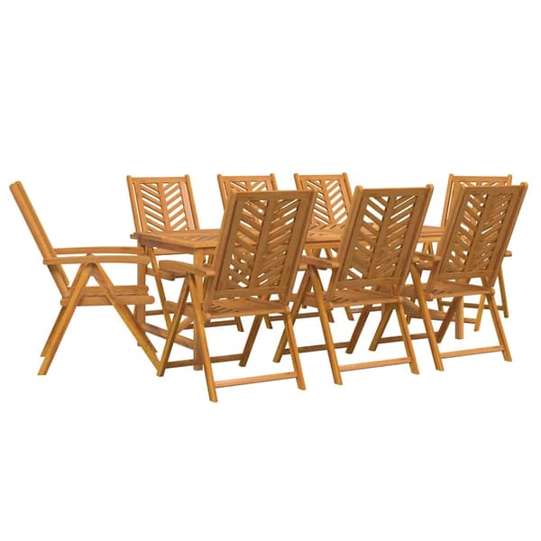 vidaXL Hage Spisegruppe 9 pcs Brun Solid akasietre