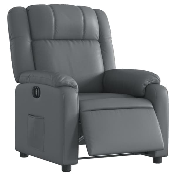 vidaXL Elektrisk reclinerfåtölj grå konstläder