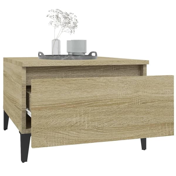 vidaXL Sidebord sonoma eik 50x46x35 cm konstruert tre