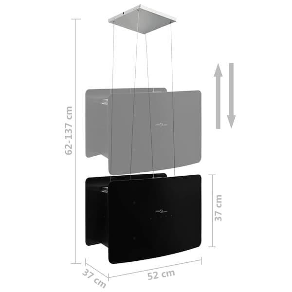 vidaXL Hängande köksfläkt touchsensor LCD härdat glas