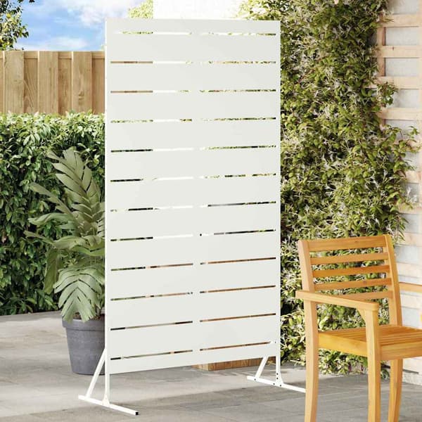 vidaXL Insynsskydd Vit 100 x 50 x 180 cm Stål