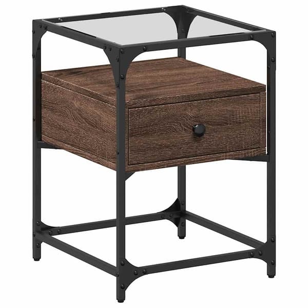 vidaXL Nattbord brun eik 40x40x55 cm konstruert tre