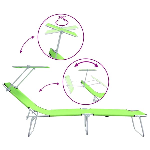 vidaXL Solstol 2 pcs Grön 58 x 188 x 77cm Polyester