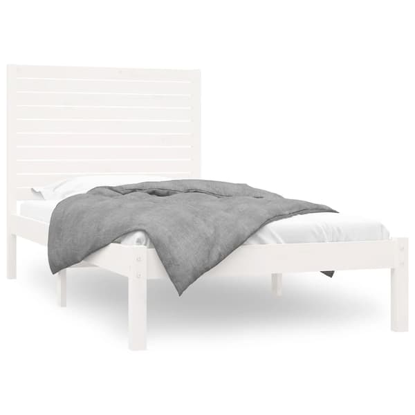 vidaXL Sengeramme hvit heltre 90x200 cm