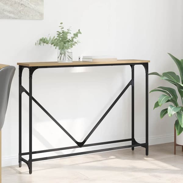vidaXL Konsollbord Artisan Eik 102 x 23 x 75 cm Konstruert tre