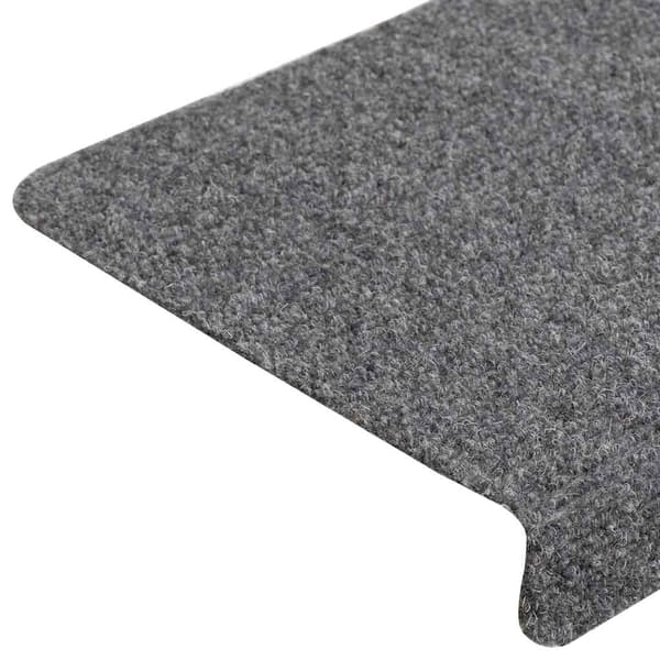 vidaXL Trappematter selvklebende 20 stk 65x21x4 cm lysegrå rektangulær kant