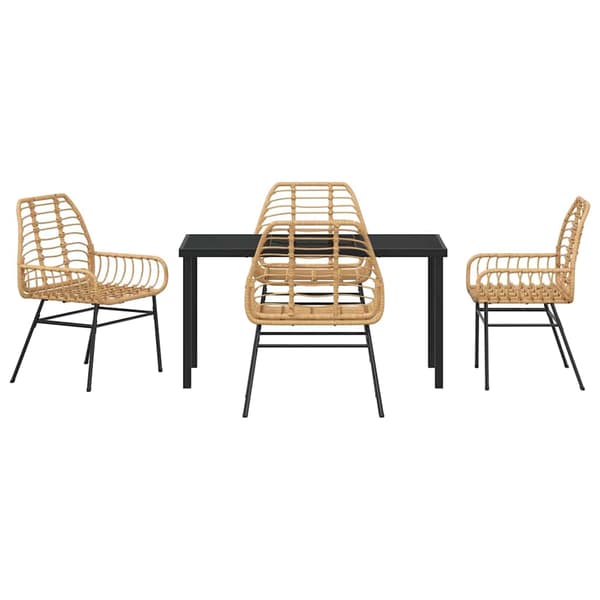 vidaXL Hage Spisegruppe 5 pcs Brun polyrotting
