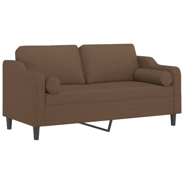 vidaXL 2-sits soffa med prydnadskuddar brun 140 cm tyg