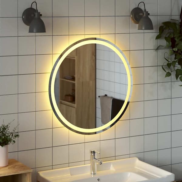 vidaXL Badrumsspegel LED 70 cm rund