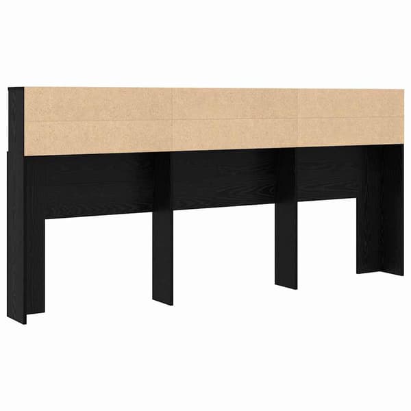 vidaXL Hodegavlskap Svart Eik 220 x 19 x 101,5 cm Konstruert tre