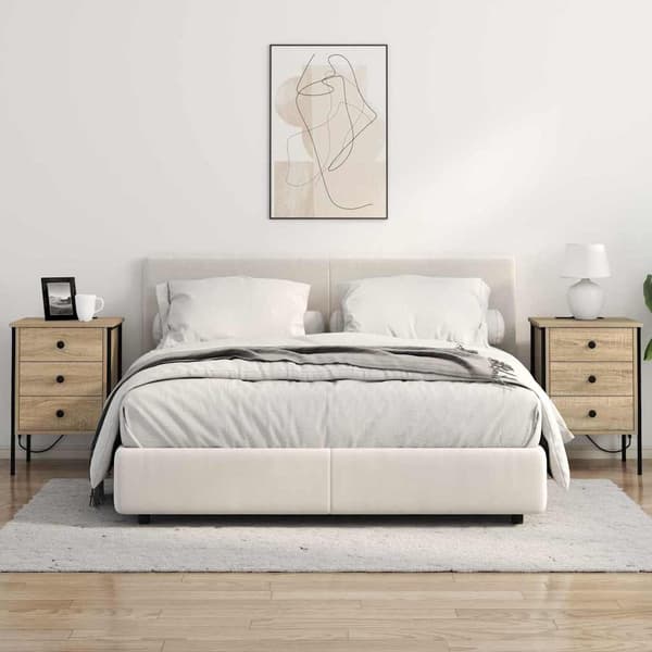 vidaXL Nattbordskap 2 pcs Sonoma eik 42 x 41 x 61 cm Konstruert tre