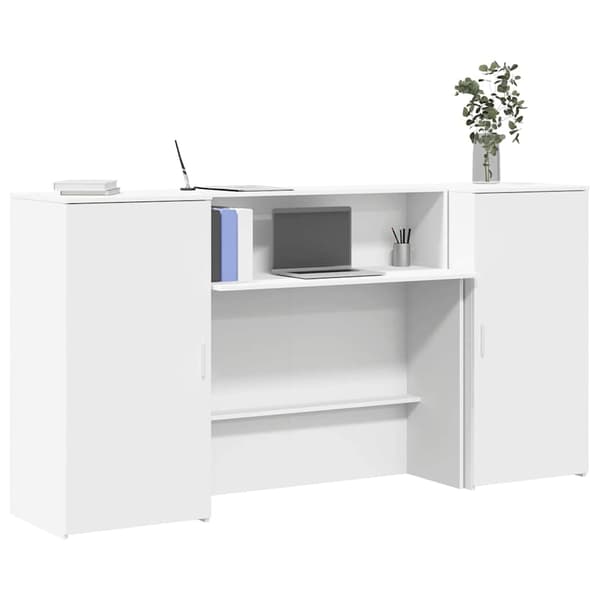 vidaXL Receptionsdisk vit 200x50x103,5 cm konstruerat trä