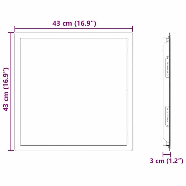 vidaXL Tilgangspanel Hvit 63 x 33 x 3 cm Stål