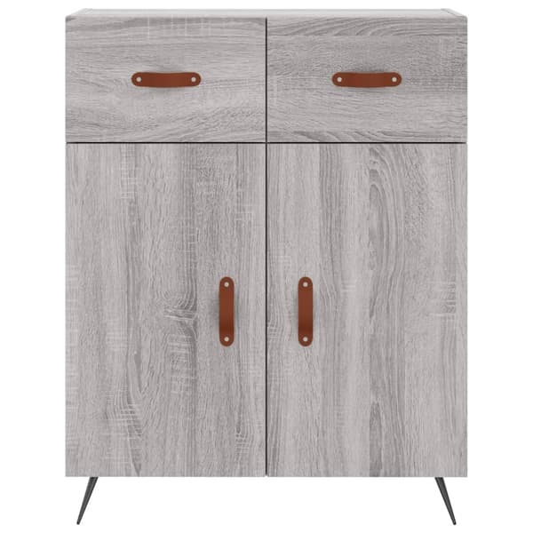 vidaXL Highboard grå sonoma 69,5x34x180 cm konstruert tre