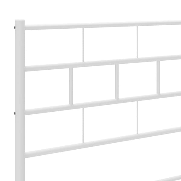 vidaXL Utskiftbar sengegavl i metall hvit 193 cm