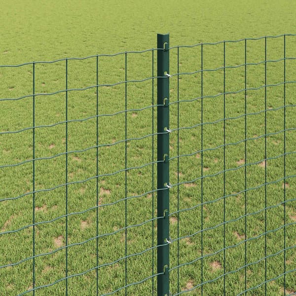 vidaXL Stängselstolpe 22 pcs Grön 200 cm Stål