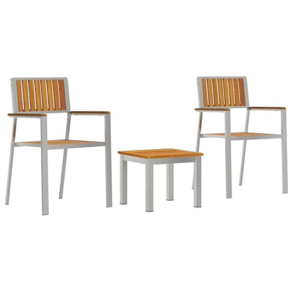 vidaXL Hage Spisegruppe 3 pcs Brun Solid akasietre