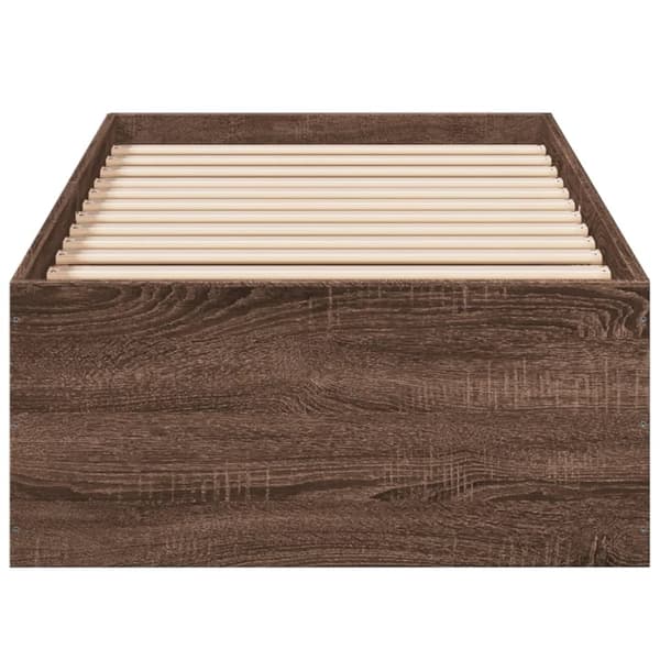vidaXL Sengeramme brun eik 90x200 cm konstruert tre