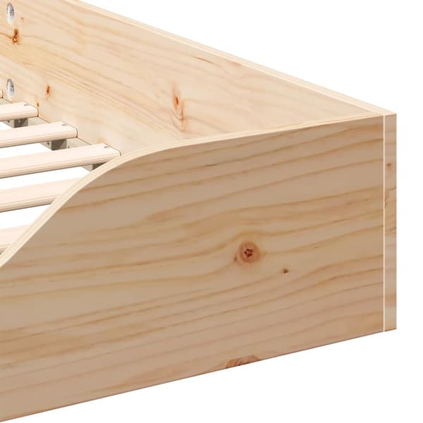 vidaXL Sängram Brun 90 x 220 cm Massiv furu