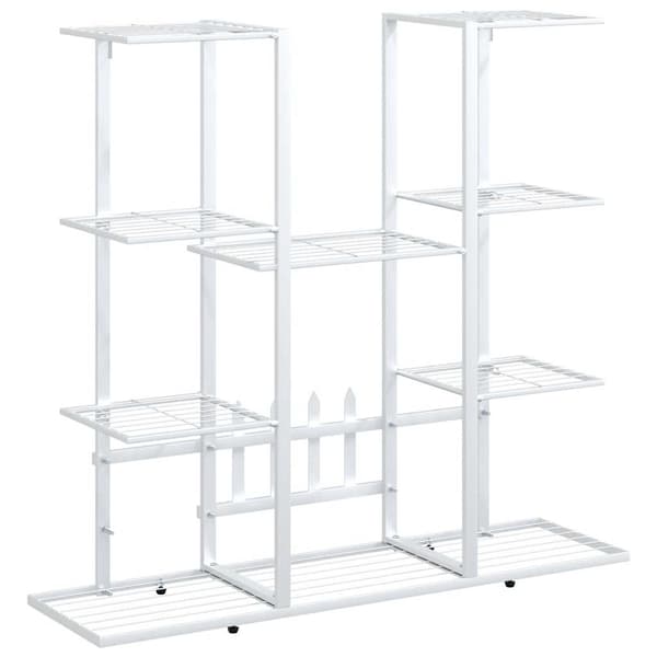vidaXL Blomsterstativ 94,5x25x89 cm hvit jern