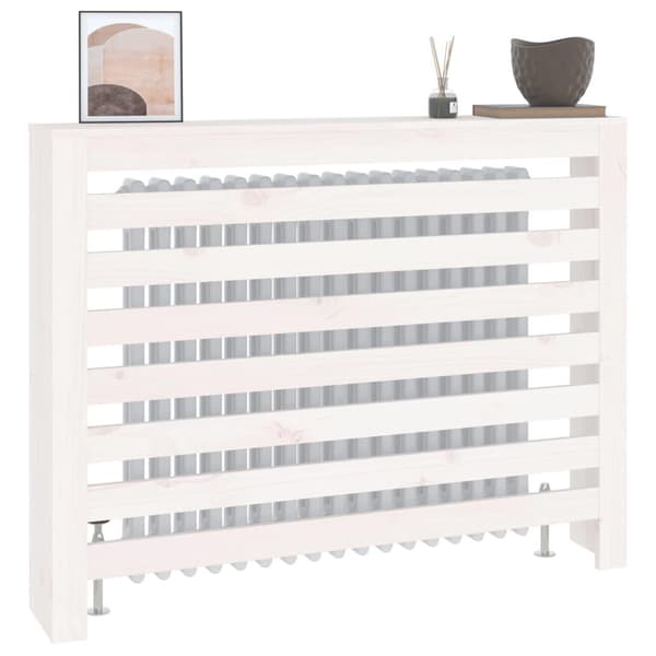 vidaXL Elementskydd Vit 108,5x19x84 cm massiv furu