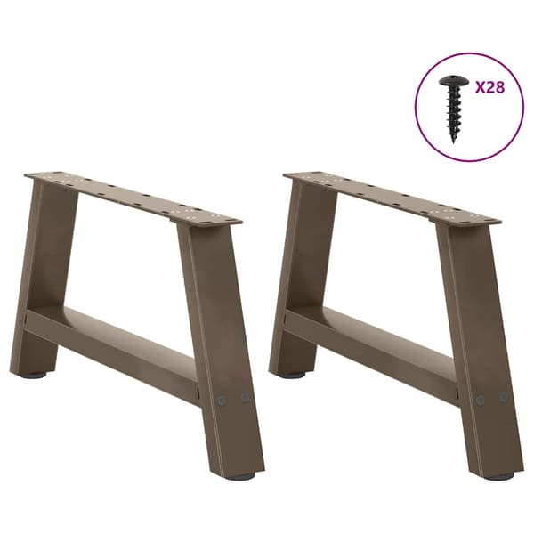 vidaXL Soffbordsben A-formade 2 st 60 x (30-31) cm stål