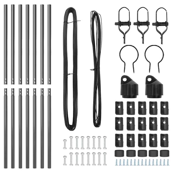 vidaXL Gjerdepåle 7 pcs Grå Stål