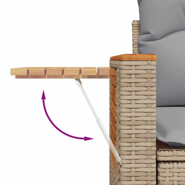 vidaXL Trädgårdsoffset med kudde 8 pcs Beige och Ljusgrå
