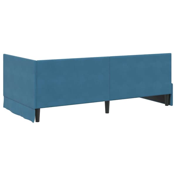 vidaXL Hörnssängram Blå 90 x 200 cm Sammet