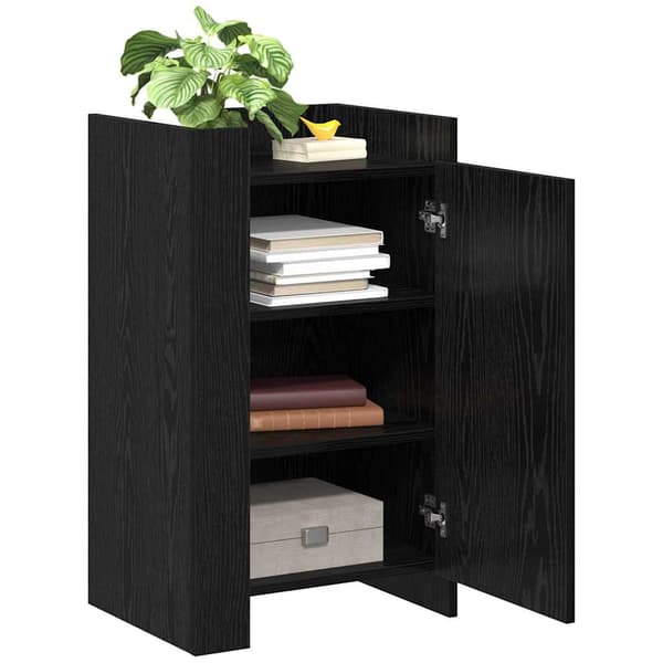 vidaXL Serviesskap Svart Eik 45 x 35 x 75 cm