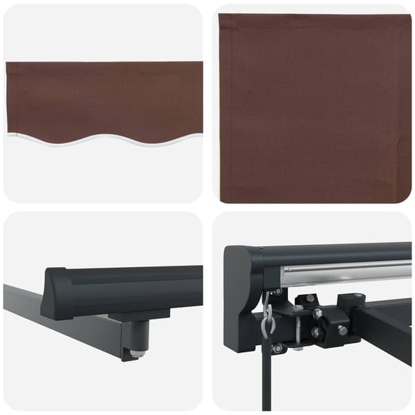 vidaXL Markisram Brun 450 × 300 cm Polyester med PU-beläggning