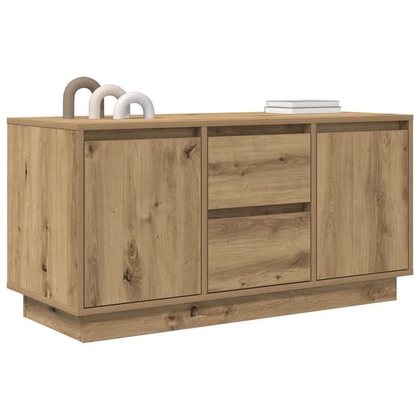 vidaXL TV-benk med LED-lys artisan eik 100x41x50 cm