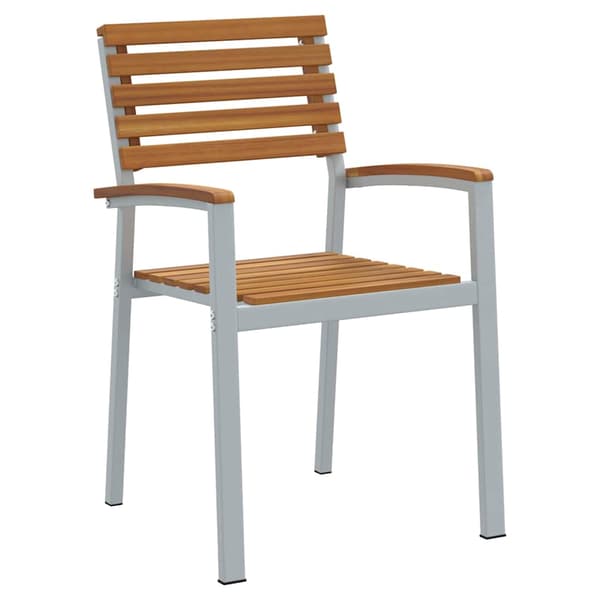 vidaXL Hage Spisegruppe 7 pcs Grå Solid akasietre