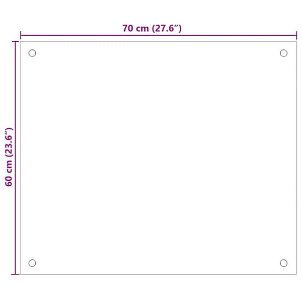 vidaXL Stänkskydd 2 st vit 70x60 cm härdat glas
