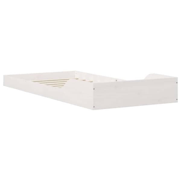 vidaXL Sängram Vit 80 x 220 cm Massiv furu
