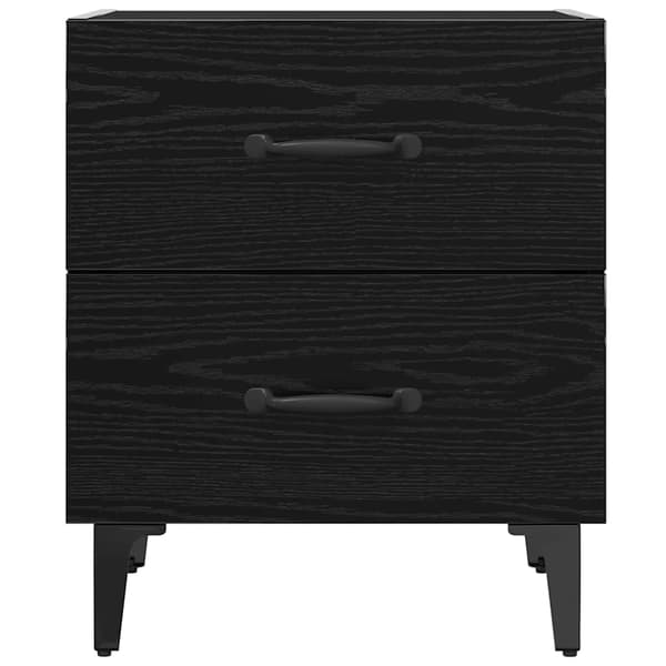 vidaXL Sengeskap 2 pcs Svart Eik 40 x 35 x 47,5 cm Konstruert tre