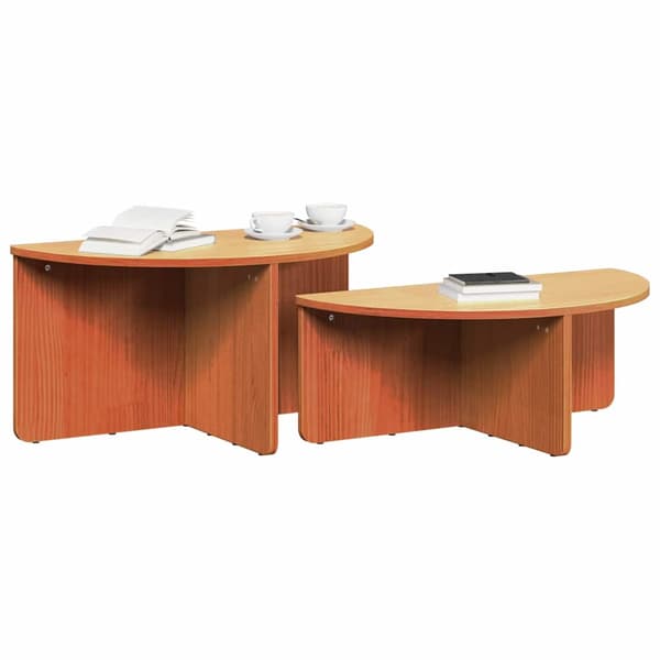 vidaXL Kaffeebord 2 pcs Vaxbrun Massiv furu