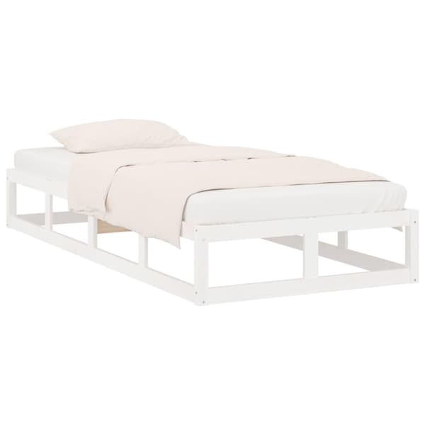 vidaXL Sengeramme hvit 75x190 cm Small Single heltre