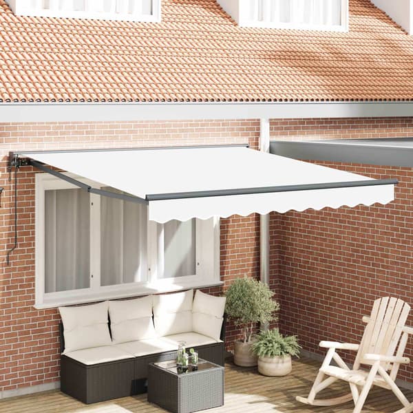 vidaXL Markisram Vit 300 x 250 cm Polyester med PU-beläggning