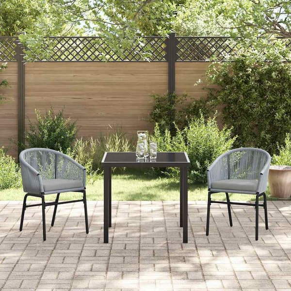 vidaXL Trädgårdsmöbelset 3 pcs Antracit Pulverlackerat stål