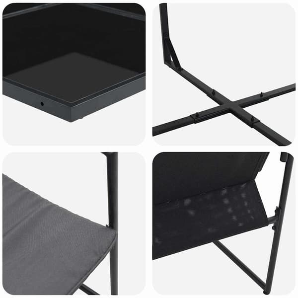 vidaXL Trädgårdsmöbelset 9 pcs Svart Stål