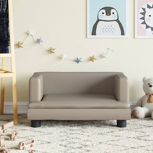 vidaXL Barnsoffa cappuccino 60x40x30 cm konstläder