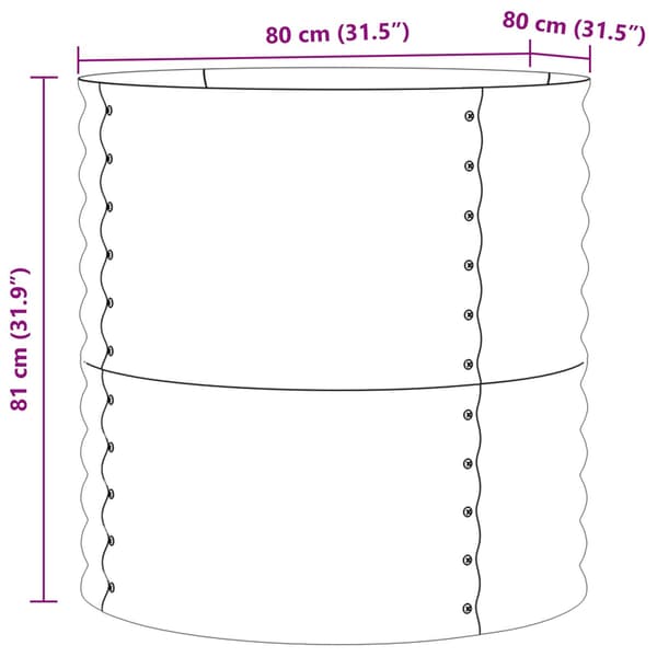 vidaXL Hevet bed Brun 80 x 80 x 81 cm Stål