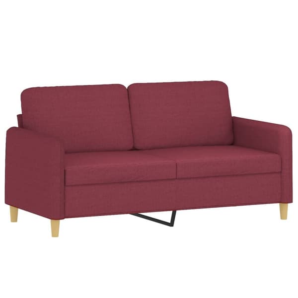 vidaXL 2-sitssoffa vinröd 140 cm tyg