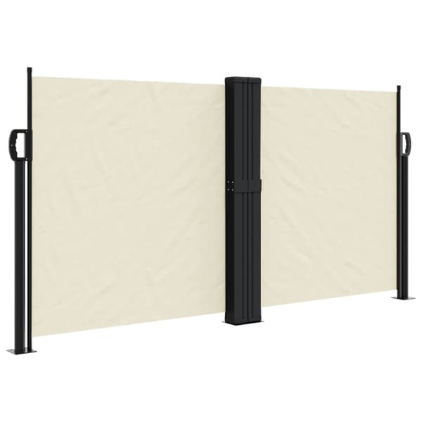 vidaXL Infällbar sidomarkis gräddvit 120x1200 cm