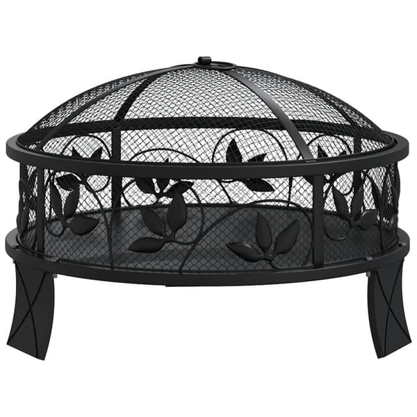 vidaXL Eldstad med eldgaffel 50 cm XXL stål